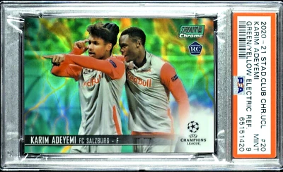Topps Stadium Club Chrome Karim Adeyemi RC Green Yellow Electric Refractor /75 - Image 1 of 4