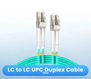1m OM3 Fiber Optic LC-LC Duplex MM 50/125 LSZH UPC Patch Cable 10Gbase - Picture 1 of 3