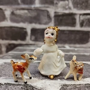 Original Japan Bone China Hirsch Rehkitze Engel Figuren 3er Set #9289 - Bild 1 von 10