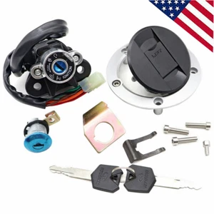 Ignition Switch Fuel Gas Tank Cap Lock Key Set Fit Suzuki GSXR600 750 1000 SV650 - Picture 1 of 12