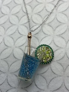 Kate Spade Good Spirits Pave Crystal Resin Summer Drink Necklace Cocktail - Picture 1 of 8