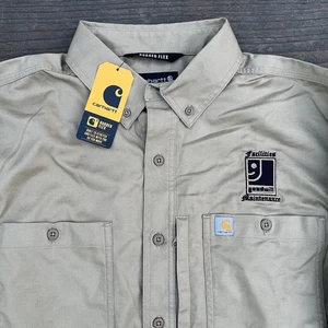 NUEVO CON ETIQUETAS Camisa de Trabajo Carhartt Profesional Calce Relajado Lona Para Hombres Grande Buena Voluntad - Imagen 1 de 10