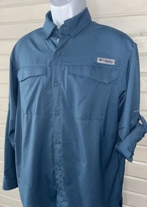 Columbia PFG Talla PEQUEÑA Para hombres Camisa Verde Azulado Mangas con lengüeta enrollable Bolsillos ventilados Usada en Excelente Condición - Imagen 1 de 14