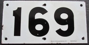 New York City IND Independent Subway 169 Porcelain Station Sign Queens Blvd Line - Picture 1 of 3