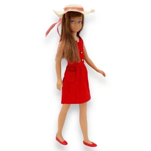 Skipper Doll 1964 Brunette Red Hair #950 Red Sensation Dress Outfit #1901 Mattel - Picture 1 of 24