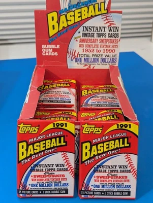 1991 Topps Baseball Cards  Unopened Sealed Wax Pack From Wax Box - Image 1 of 3