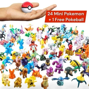 Lotto 24 Minifigure Pokémon Garantite Pikachu Mix Casuali 1 Pokeball Regalo Festa - Foto 1 di 8