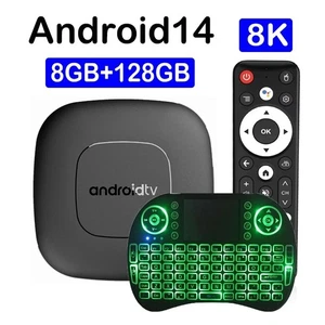 2025 Smart TV Box Netflix Android 13 4K HD Stream Player WiFi Bluetooth Voice RC - Bild 1 von 23
