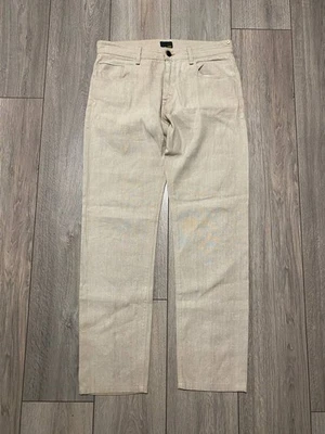 Pantalones informales Fendi vintage rectos de lino beige Foto 1 de 4