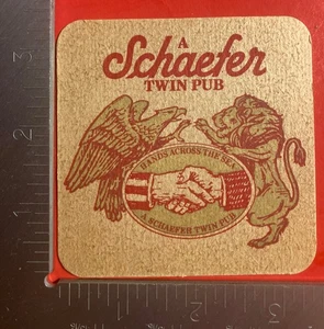 SCHAEFER TWIN PUB NEW YORK CITY SOTTOBICCHIERE BIRRA QUADRATO 3,5 POLLICI - Foto 1 di 2