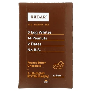 Protein Bar, Peanut Butter Chocolate, 12 Bars, 1.83 oz (52 g) Each - Picture 1 of 3