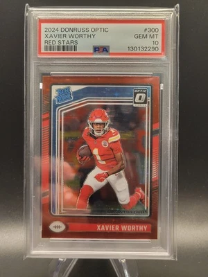 Donruss Optic Red Stars SSP Xavier Worthy RC PSA 10 2024 Foto 1 de 2