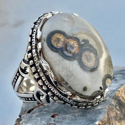 Anillo de plata de ley 925 para hombre yemen aqeeq dawodi داودي ágata para hombre anillo de plata Foto 1 de 4