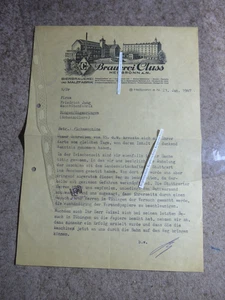 Antigua factura cervecería Cluss Heilbronn 1947 - Imagen 1 de 2