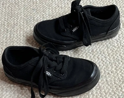 Zapatillas deportivas Vans Off The Wall Atwood para niños talla 11 jóvenes negras con cordones bajos zapatos Foto 1 de 4