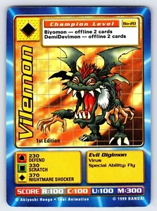 Vilemon Bo-20 1999 Digimon Series 1 1st Edition Bandai Trading Card Rare - Vlp - Bild 1 von 2