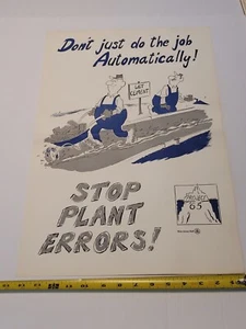 Vtg New Jersey Bell System Phone Company Poster, Wet Cement, Stop Plant Errors! - Picture 1 of 7