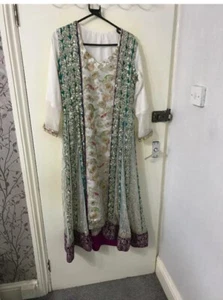 Ladies Asian Indiaa Pakistani Dress Outfit Wedding/party With Trouser&Duppatta - Picture 1 of 12