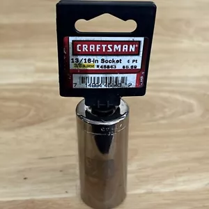 Craftsman 13/16" Deep Socket 3/8" Drive 6 Point G2D 45843 USA NOS - Foto 1 di 6