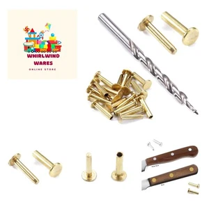 Cutlery Rivets 10 Pack + [1] Step Drill for DIY Handles & Knife Handle Repair... - Picture 1 of 7