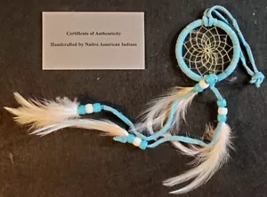 Acchiappasogni fatto a mano nativi americani - 2"" x 14"" - colore a scelta - COA - Foto 1 di 10