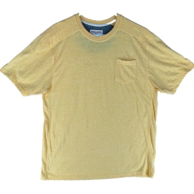 Camiseta Hudson & Barrow Slim Para Hombre Talla 2XL Amarillo Sólido Mezcla de Algodón Cuello Redondo Foto 1 de 4