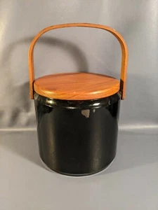 Mid Century George's Briard Vinyl Black Ice Bucket USA - Picture 1 of 12