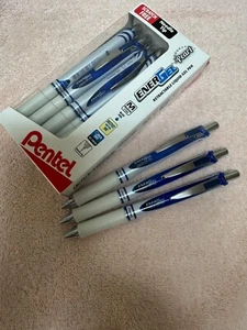 Pentel EnerGel Pearl Gelstifte blaue Tinte 12 STIFTE BLN77PW-C lose 0,7 mm NADELSPITZE - Bild 1 von 4