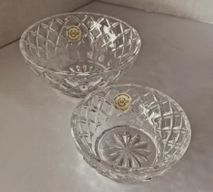 Lenox Full Lead Crystal Diamond Cut Glass Nesting Bowls Set with Sunburst Bottom - Picture 1 of 11