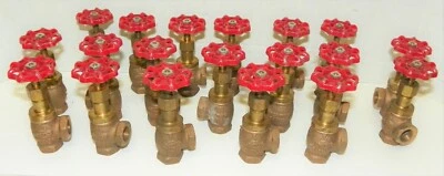 UNITED BRASS 3/8" THREADED VALVES 125 WSP, 200 WOG, LOT OF 19 PIECES - Image 1 of 4