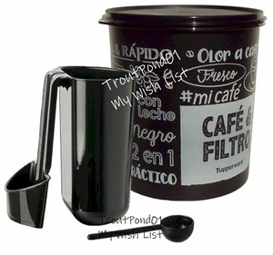 Tupperware Estación de Cafetería Porta Filtro Cuchara 15c Capacidad Negro Nuevo - Imagen 1 de 9