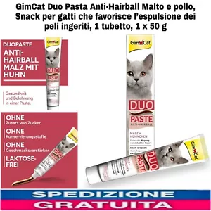 Duo Pasta Anti-Hairball Malto e pollo, Snack x gatti X L Espulsione Pelli 1x50g - Foto 1 di 16