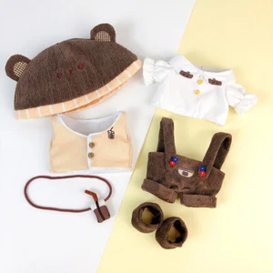 20cm Plush Doll Clothes Hat Shirt Vest Overalls Shoes Plushies Outfit Cap Gift - Picture 1 of 8