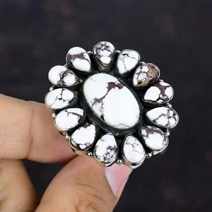 Wild Horse Jasper Gemstone Gift For Christmas Southwestern Jewelry Silver Ring - Picture 1 of 8