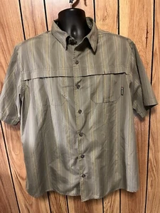 Merrell Shirt Men's XL Button Up Short Sleeve Opti-Wick Vented UPF 50 Outdoors - Picture 1 of 9