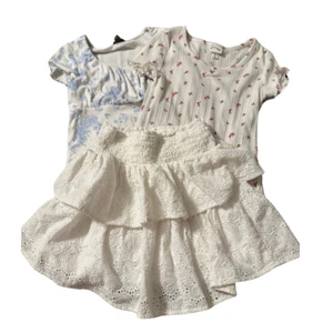Lot of 3 Art Class Girls Sz M (8) White Skirt & Blue and Multicolor Shirts - Picture 1 of 11