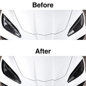 C8 2020-2025 Headlight & Fog Light Smoke Precut Vinyl Tint Overlay - Bild 1 von 7