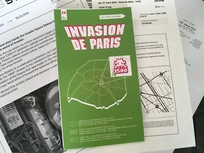 Invader Invasion De Paris 1500 Karte v3.0 Invader Raumstation BRANDNEU - Bild 1 von 4