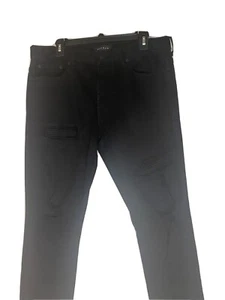 Pacsun Jeans Mens 34x32 Skinny Comfort Stretch Distressed Denim Black - Picture 1 of 3