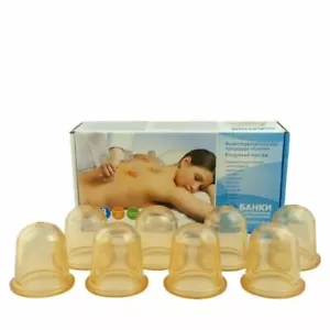 Schröpfen Set 8 Stück Massage SCHRÖPFGLÄSER Banki Vakuum Massage Saugglocken bio - Bild 1 von 2