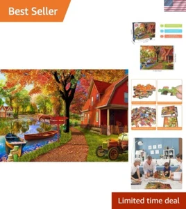 Fesselndes 1000-teiliges Puzzle für Erwachsene - Geschenkbereites Herbstdorf - Bild 1 von 8