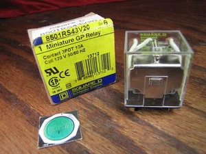 Relè quadrato D miniatura GP 3PDT 10a 120v # 8501RS43V20 - Foto 1 di 1