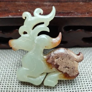 Chinese collectibles, manual sculpture,Rare He Tian Jade deer statue pendant3016 - Picture 1 of 6
