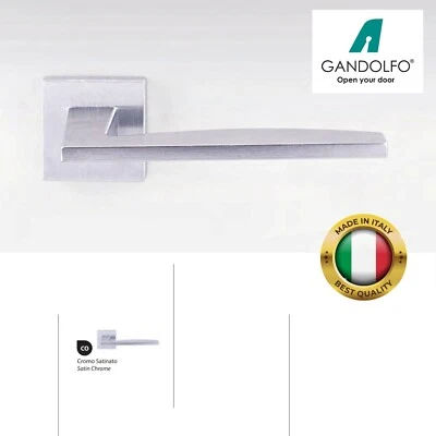 Coppia maniglie maniglia per porte interne mod. RIMINI in zama, design squadrato - Immagine 1 di 2