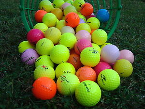 100 PALLINE COLORATE  DA GOLF USATE PEARL-AAA