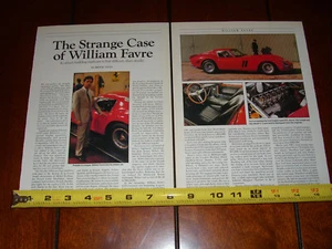 WILLIAM FARVE -THE STRANGE CASE- FERRARI - ORIGINAL 1989 ARTICLE - Picture 1 of 3
