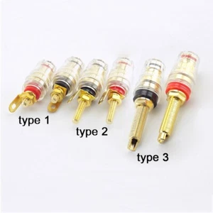 4MM 1pair Banana Plug Socket jack Thread Amplifier Speaker Terminal Binding Post - Picture 1 of 8