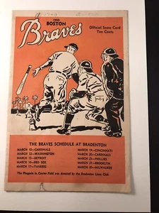 Programa de los Bravos de Boston 1953 entrenamiento de primavera/se mudó secretamente a Milwaukee en marzo⚾️ - Imagen 1 de 6