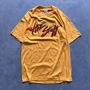 Vintage 1980s HOT STUFF Burnout Yellow Large T-Shirt Tee Amerigas Welders World - Bild 1 von 4