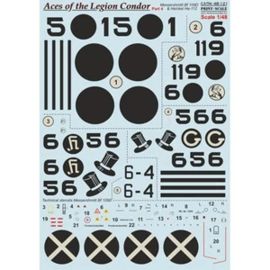 Stampa Scala 48-121 - Decalcomania per Aereo 1:48 Assi della Legione Condor, Parte 4 - Foto 1 di 24